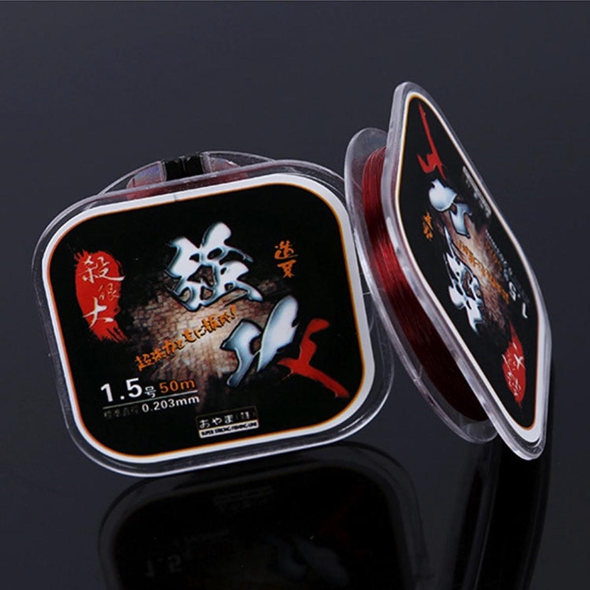 1.5C 0.203mm 2.46kg Nodules Tension 2.99kg Straight Line Tension 50m Strong Imported Raw Silk Nylon Fishing Line