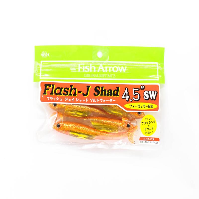 Fish Arrow Soft Lure Flash J Shad SW 4.5 Inch 4 Piece per pack #119 (1544)