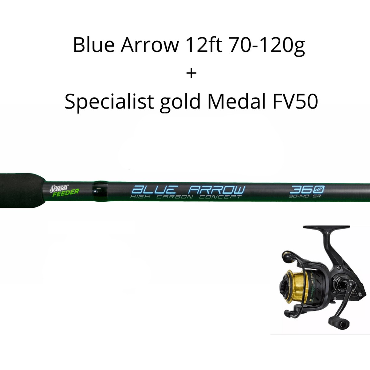 SENSAS BLUE ARROW 12ft Medium/Heavy + SPECIALIST GOLD MEDAL FV 50