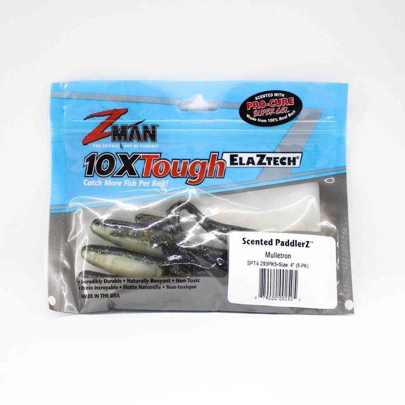 Zman Soft Lure Scented PaddlerZ 4 Inch 5/Pack Mulletron (2505)