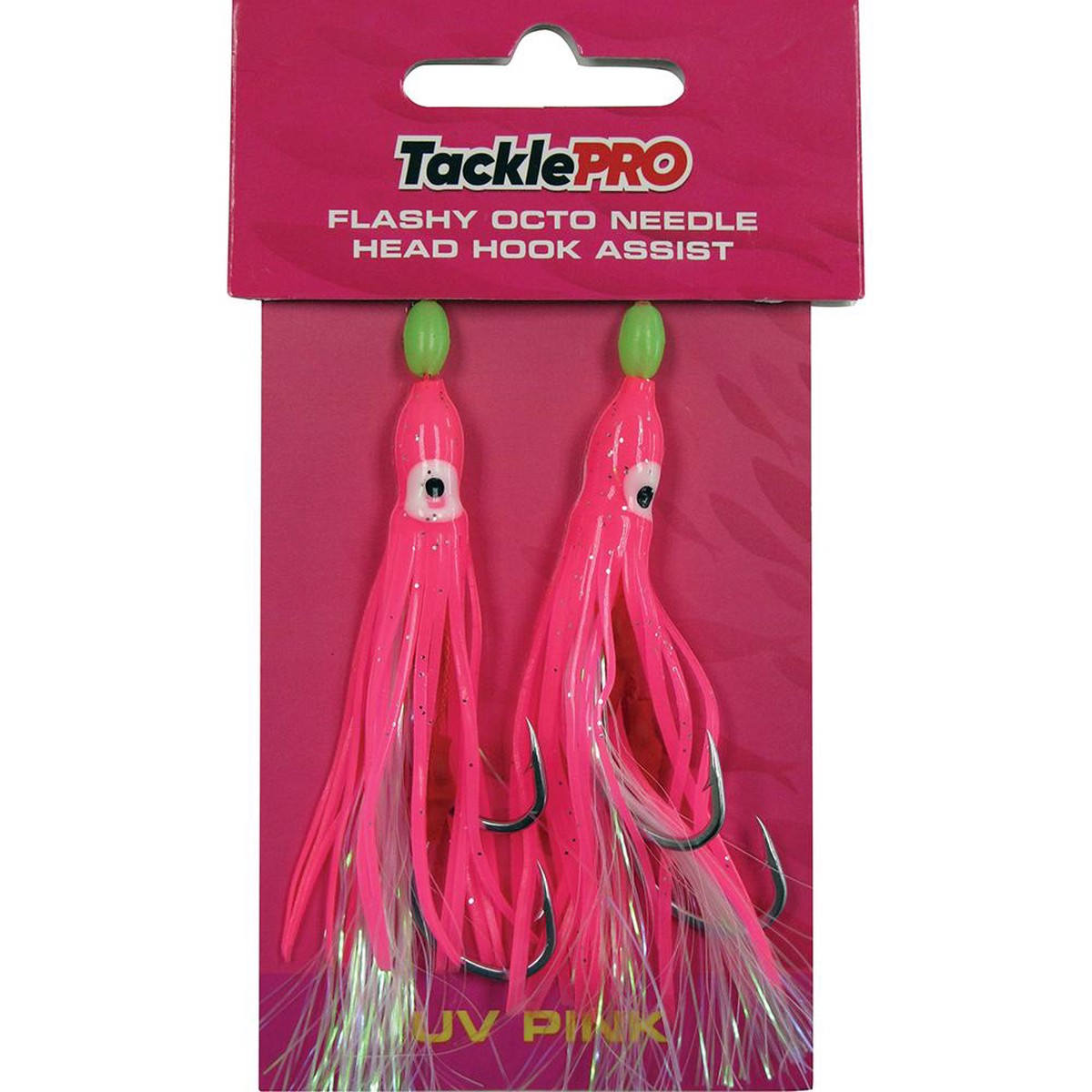 Tacklepro Flashy Octopus Assist Hook - Uv Pink-2Pc | Hooks - Assist Flashy