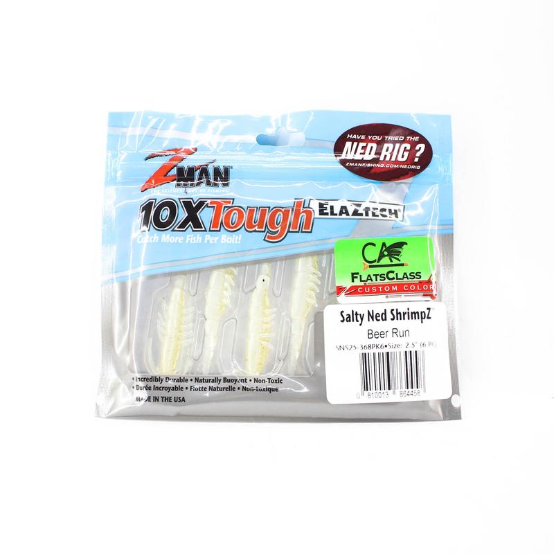 Zman Soft Lure Salty Ned ShrimpZ 2.5 Inch 6/Pack Beer Run (4458)