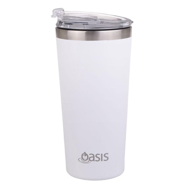 Oasis Stainless Steel Insulated Tumbler With Tritan Lid 480ML - Matte White