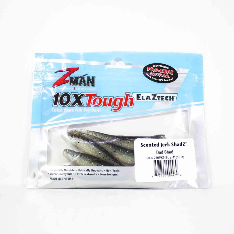 Zman Soft Lure Jerk ShadZ 4 Inch 5/Pack Bad Shad (4469)
