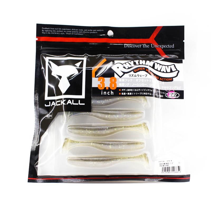 Jackall Soft Lure Rhythm Wave 3.8 Inches Prism Shad (8659)