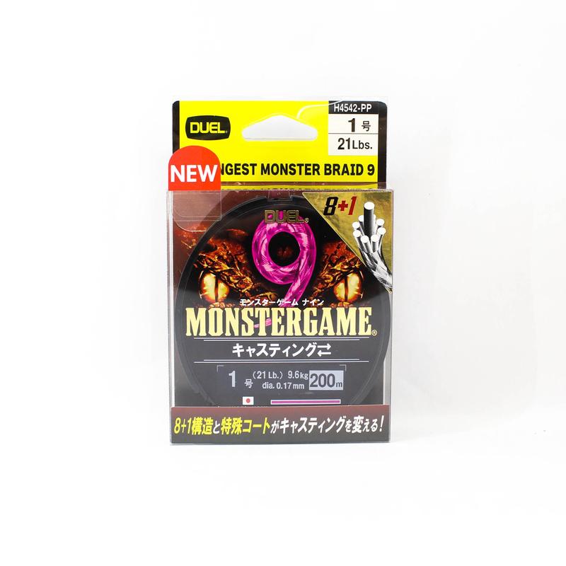 Yo Zuri Duel P.E Line Monster Game X9 Casting Pink 200m P.E 1 (0554)