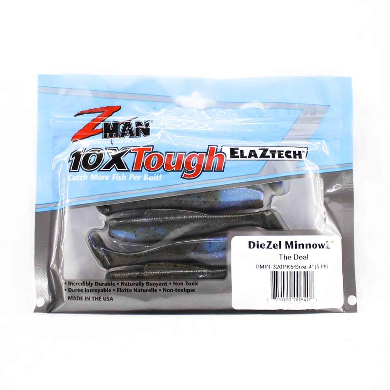 Zman Soft Lure Diezel MinnowZ 4 Inch 5/Pack The Deal (8408)