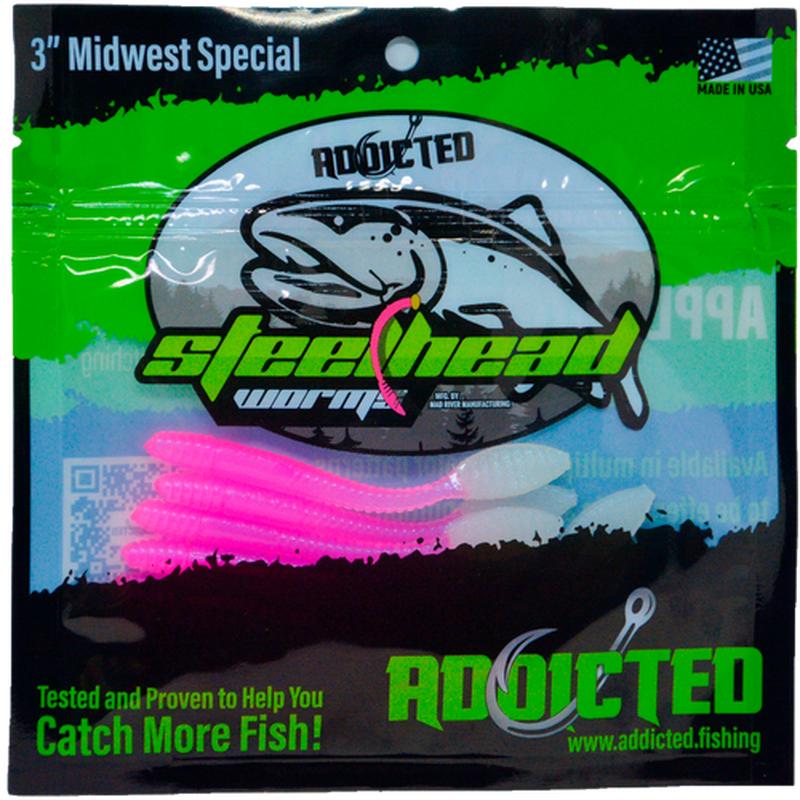 Addicted Fishing Chrome Candy Worms - 3" Midwest Special