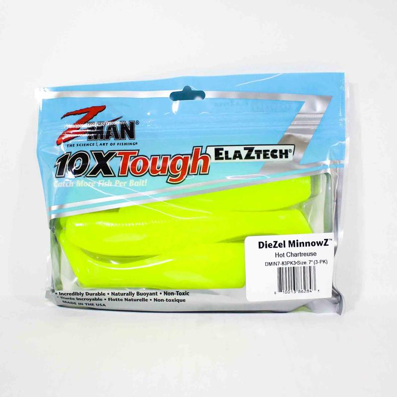 Zman Soft Lure Diezel MinnowZ 7 Inch 3/Pack Hot Chart (2843)