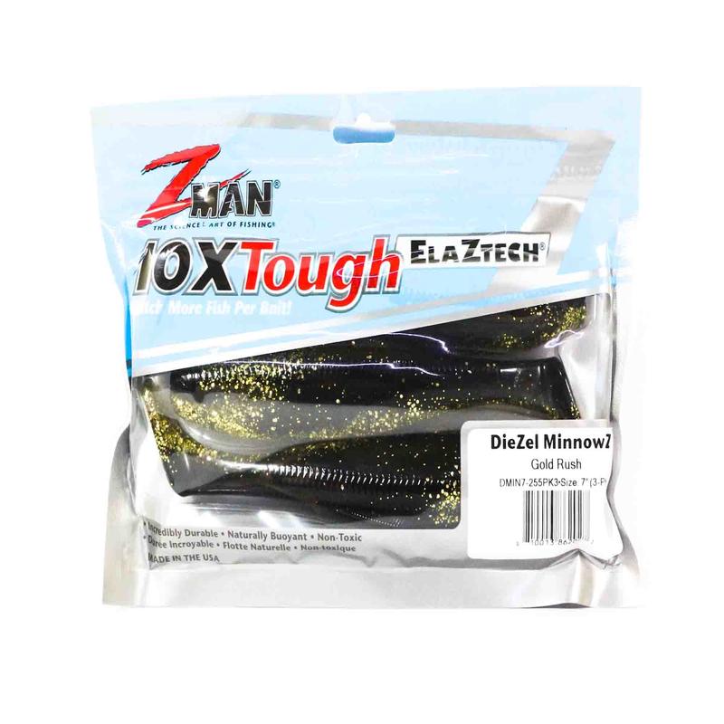 Zman Soft Lure Diezel MinnowZ 7 Inch 3/Pack Gold Rush (2027)