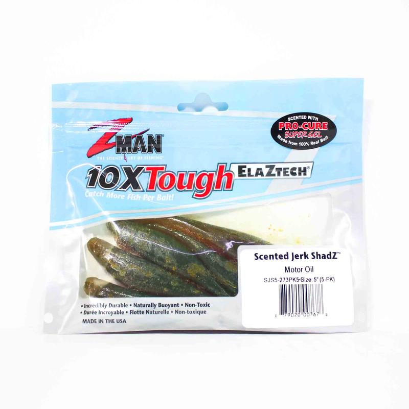 Zman Soft Lure Jerk ShadZ 5 Inch 5/Pack Motor Oil (7678)