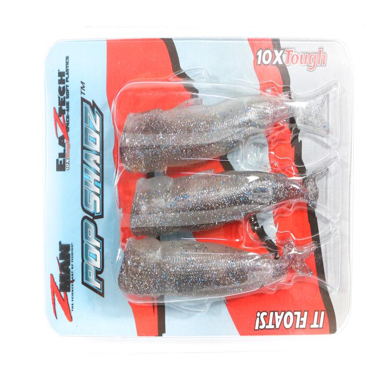 Zman Soft Lure Pop ShadZ 4 Inch 3/Pack Smoky Shad (7968)