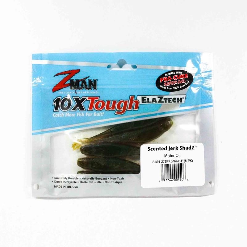 Zman Soft Lure Jerk ShadZ 4 Inch 5/Pack Motor Oil (4506)