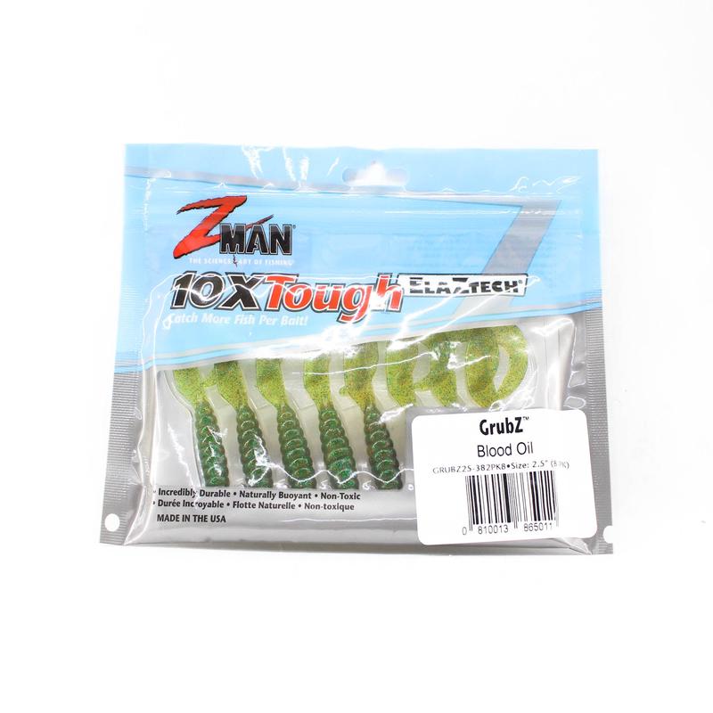 Zman Soft Lure GrubZ 2.5 Inch 8/Pack Blood Oil (5011)