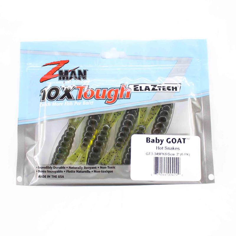 Zman Soft Lure Baby Goat 3 Inch 6/Pack Hot Snakes (4240)