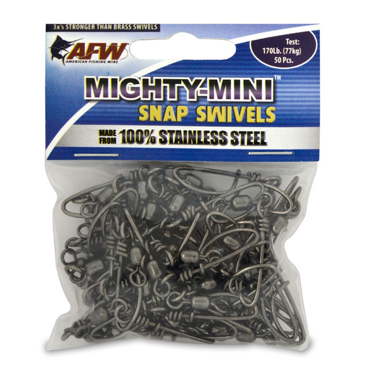 AFW Mighty-Mini Snap Swivel 170# 50 Pack