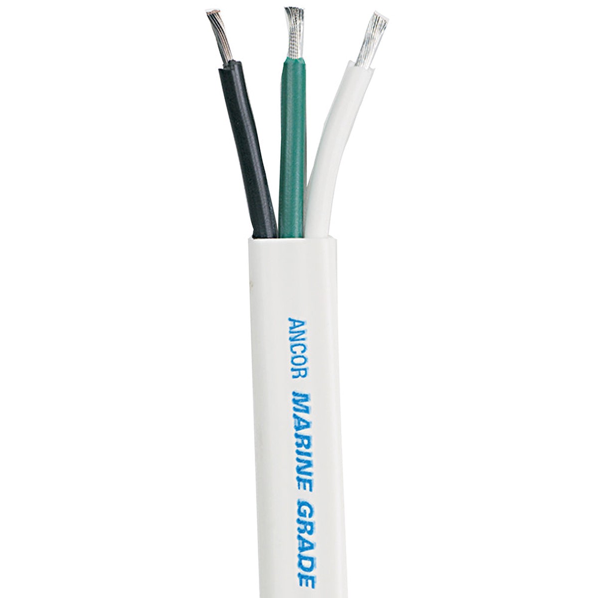 Ancor White Triplex Cable - 12/3 - White, Black, Green - Sold by the Foot [1313-FT]