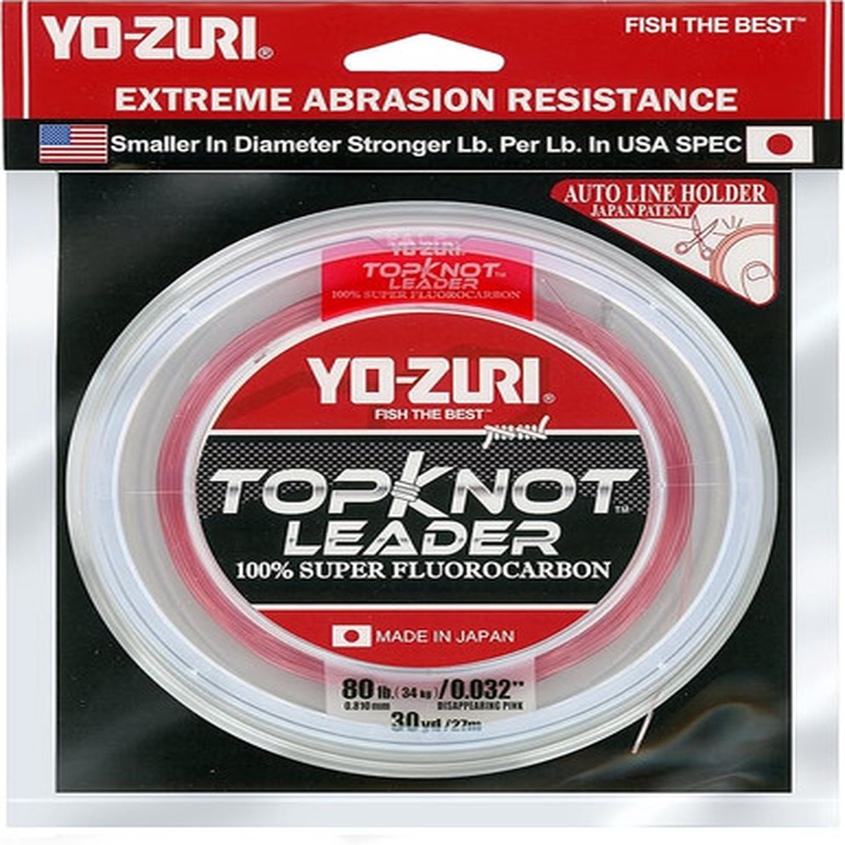Yo-Zuri Topknot Fluorocarbon Leader Wheel 30yds Disappearing Pink