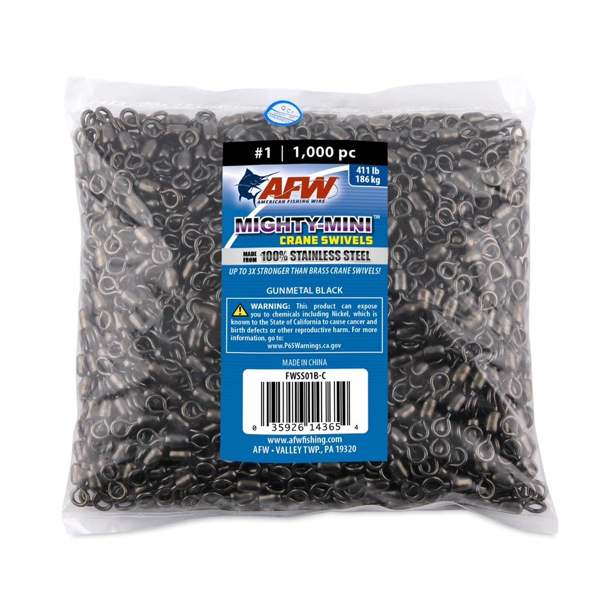 AFW Mighty-Mini Crane Swivel 411lb 1000 Count Bulk Pack