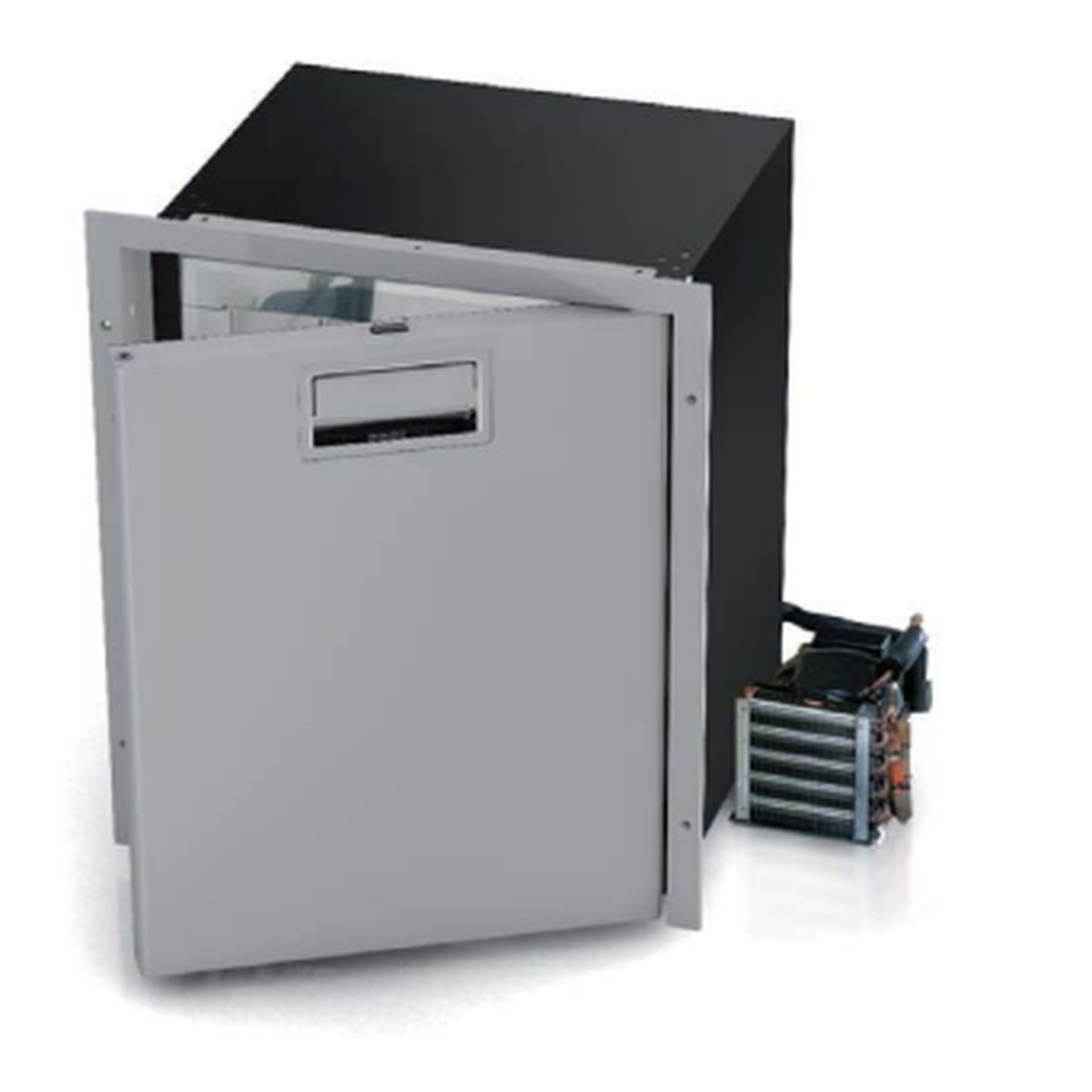 Vitrifrigo 2.0 cu. ft. Freezer, Stainless steel front, external unit, Flush flange 12/24V, 115/230VAC - 50/60Hz C55RXN4-F-1