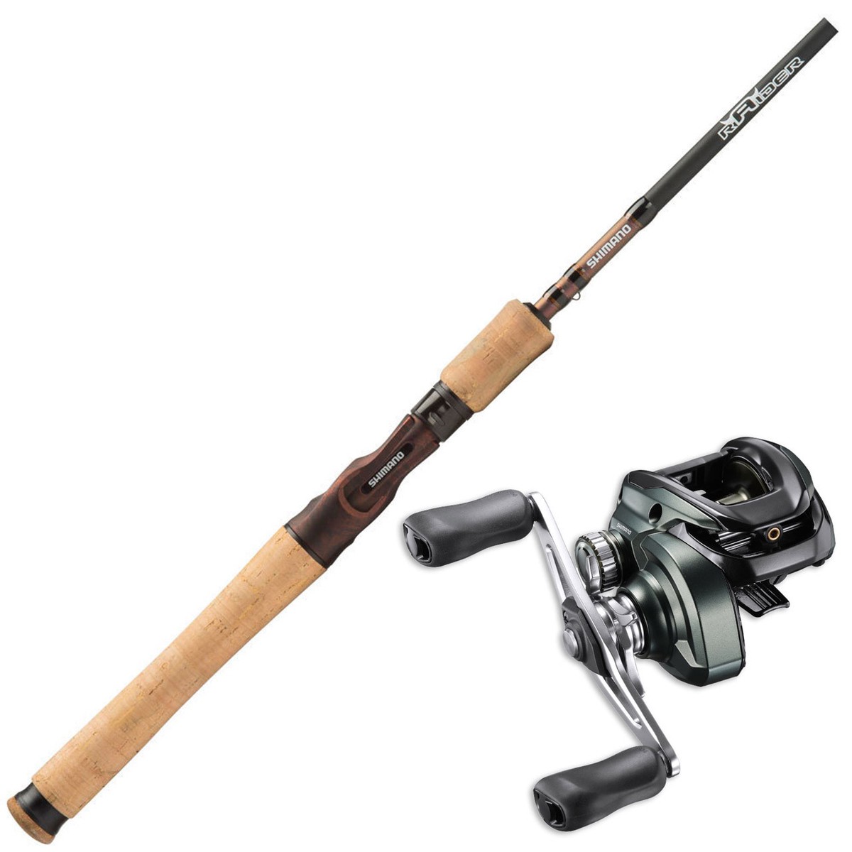 Baitcaster fishing combo - Shimano Raider Barra Magnum 1pc rod with Curado 7.4:1 Ratio Reel