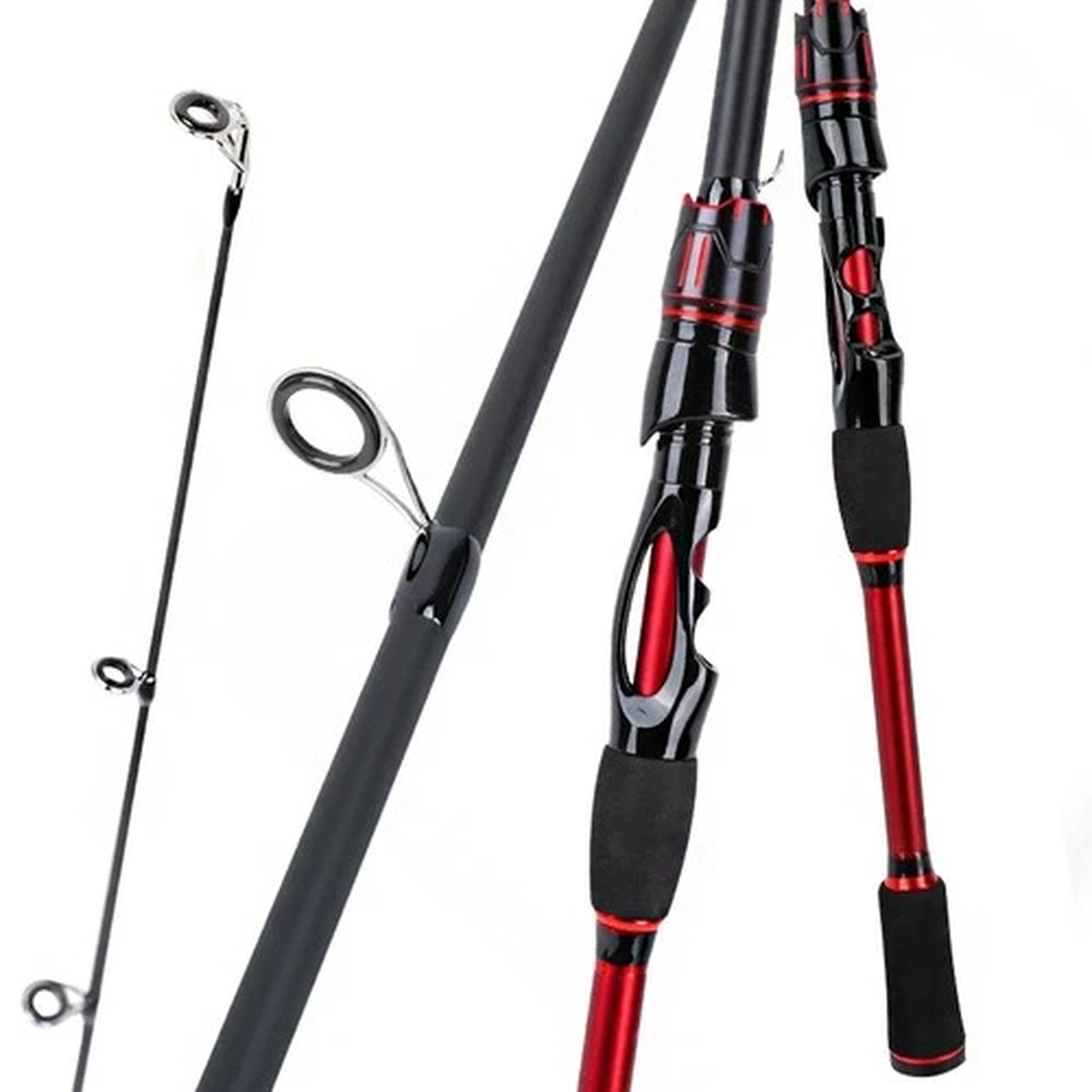 4 Pieces Travel Spinning Rod Fiberglass Spinning Fishing Rod Portable Rod 1.8M