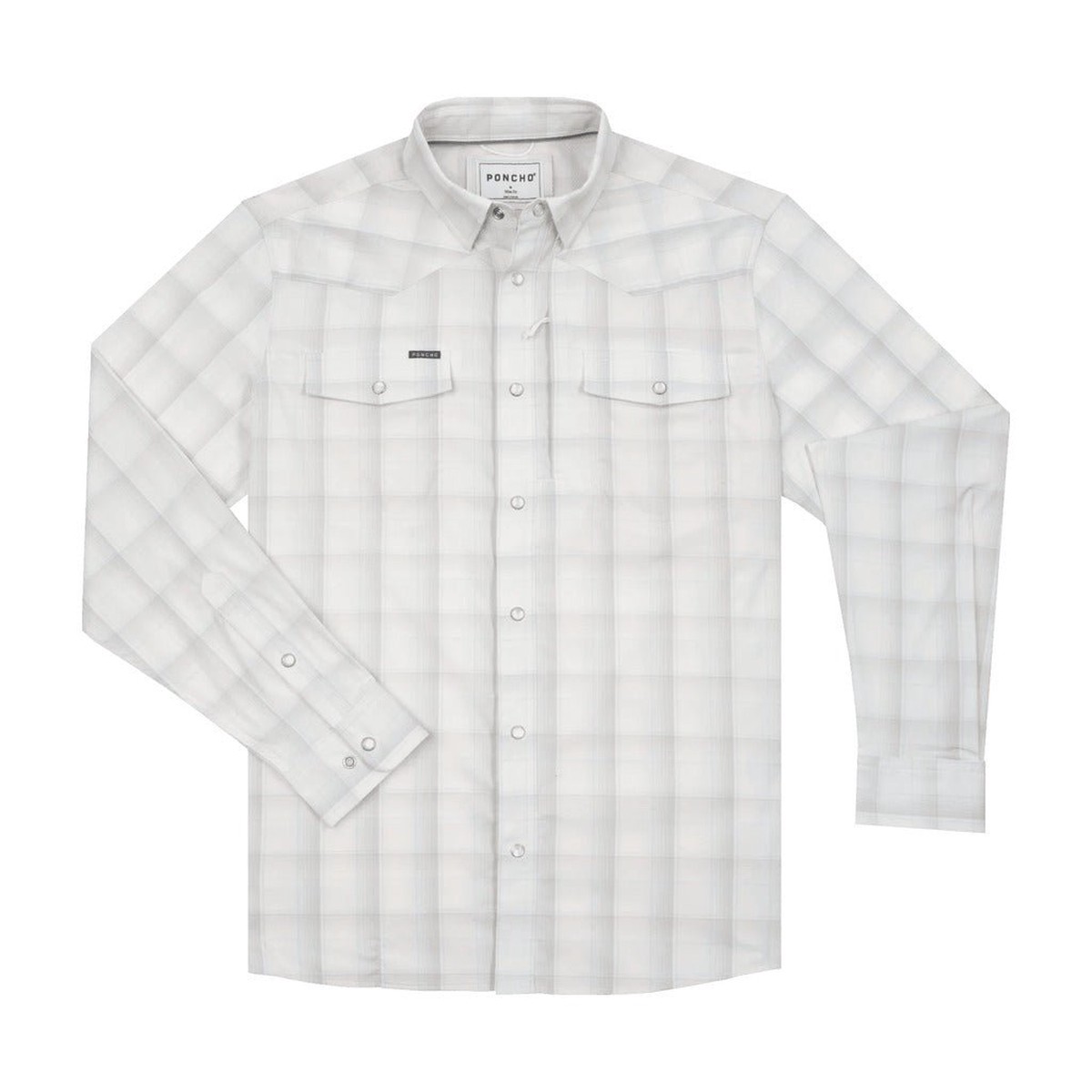 Poncho - The Kalispell - Grey Blue and Cream Plaid