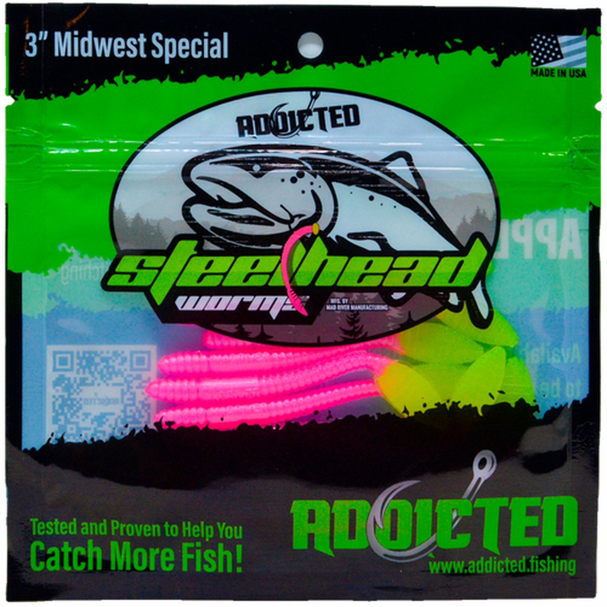 Addicted Fishing Disco Worms - 3" Midwest Special