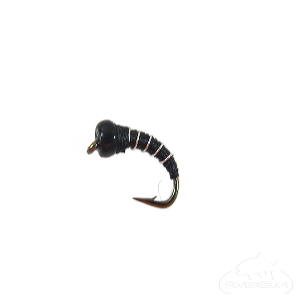 Zebra Midge, Black, Glass Bead