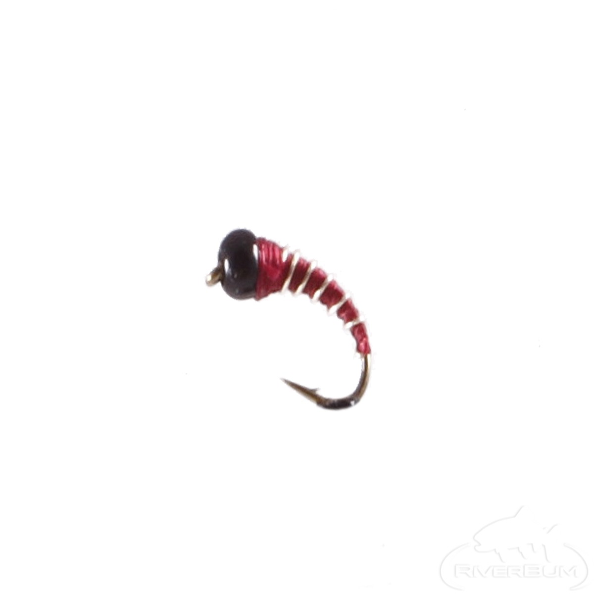 Zebra Midge, Maroon, Black Tungsten Bead
