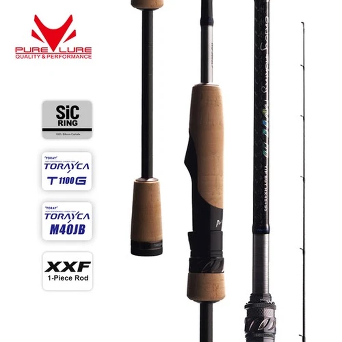 PURELURE WILD New 1-Piece Extra Fast Spinning Casting Fishing Rod Lightweight