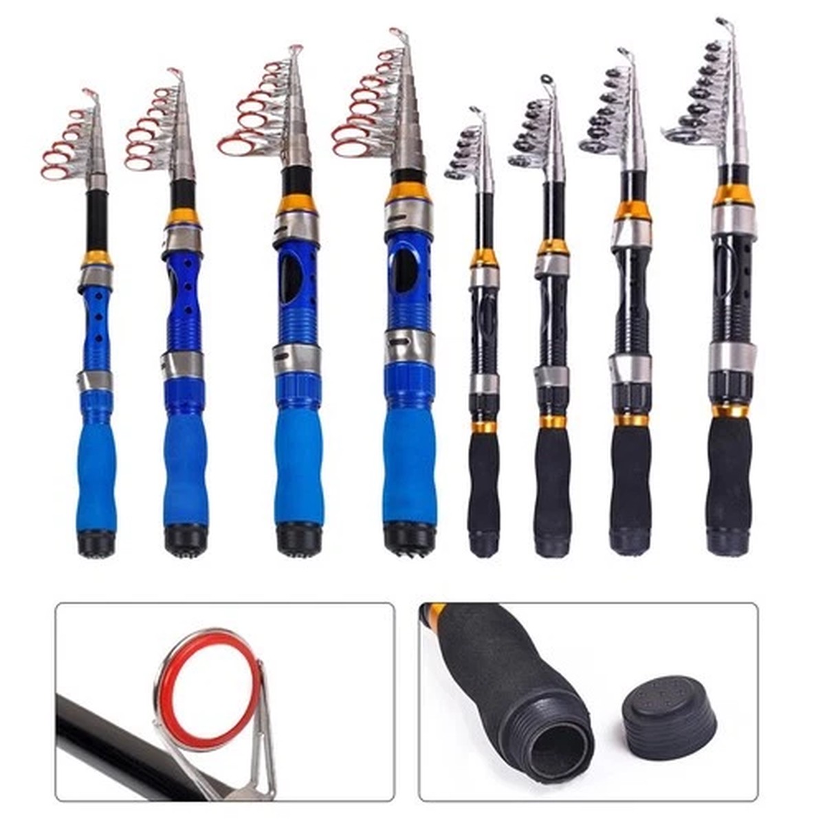 Aluminum Alloy Construction Portable Fishing Reel Telescopic Fishing Rod