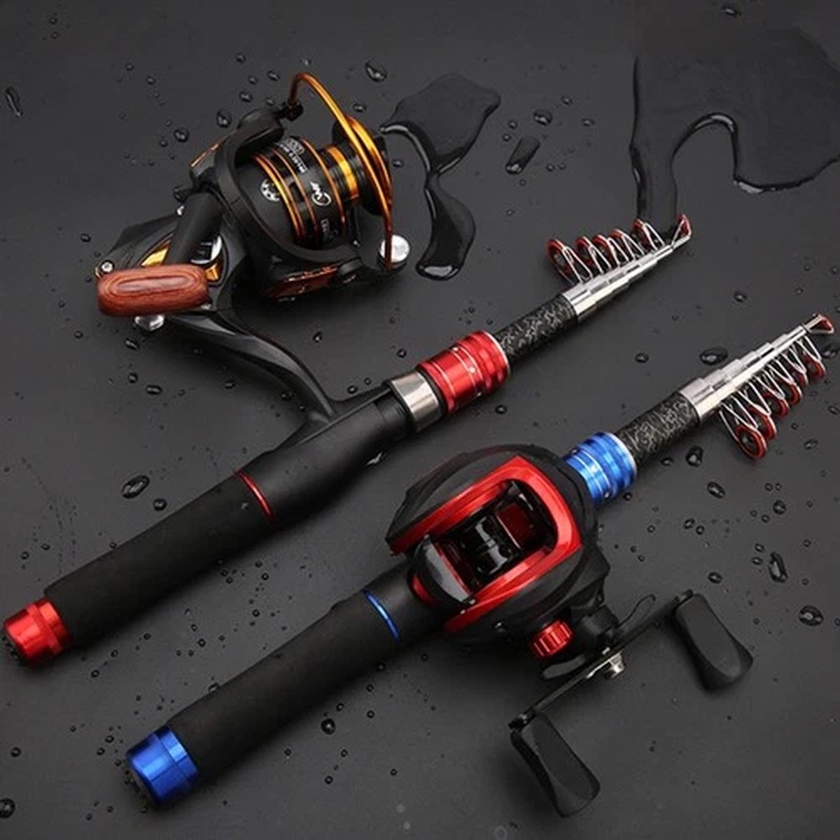 Compact Fishing Rod 38cm Ideal for Travel with Multiple Lengths and Colors