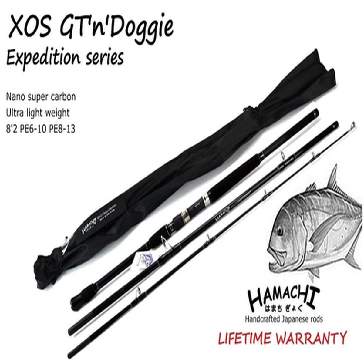 2026 Hamachi XOS GT'n'Doggie 10' PE 6 - 10 / 50 - 100 lb Popper fishing rod pole