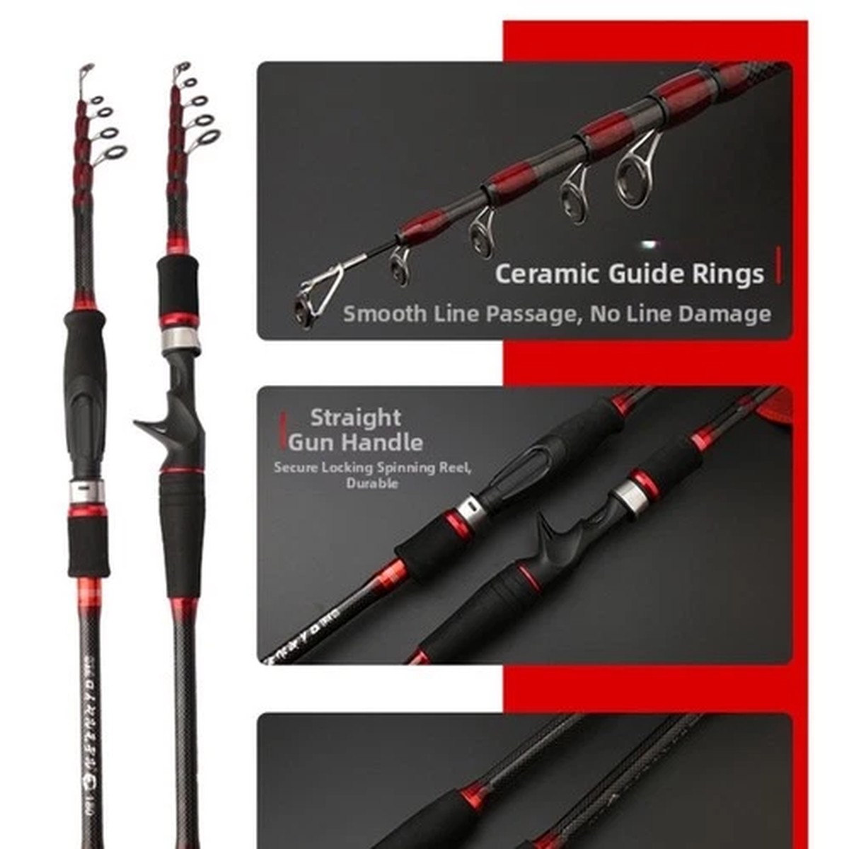Backpack Friendly Telescopic Rod Compact Portable Design Smooth Line Exit