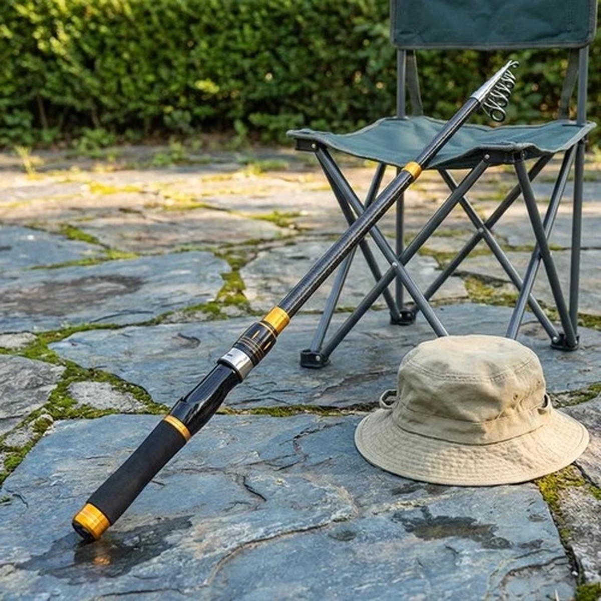 Black Telescopic Fishing Rod 2.1M 1.6M Multi Layer Carbon Reinforced Wrap
