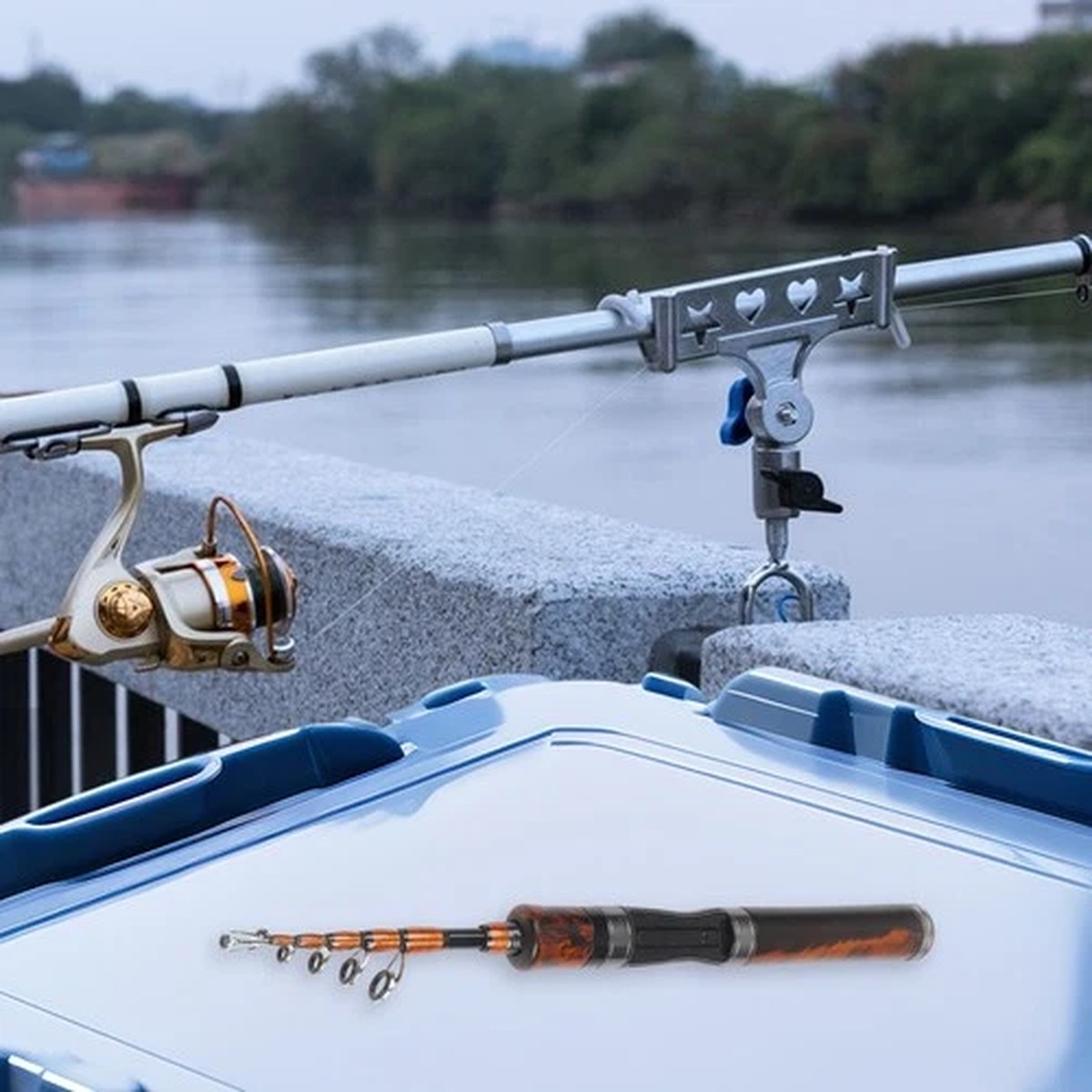 UL 1.5m Telescopic Carbon Fiber Rod for Small Fish Species 82g Red Orange