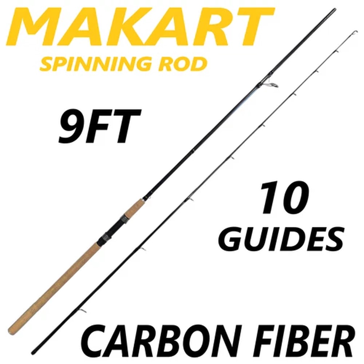 9ft Fishing Rod Spinning Pole Carbon Fiber Portable Heavy Fast Lightweight New