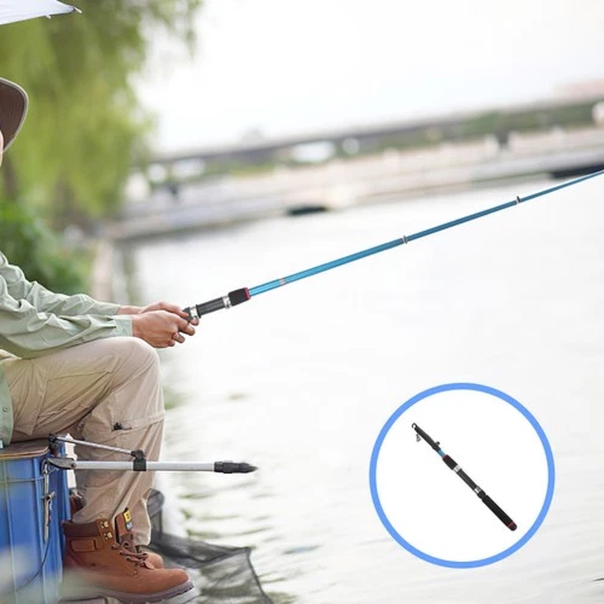2 Pieces Telescopic Fishing Poles Baitcaster Rod Spinning Carbon