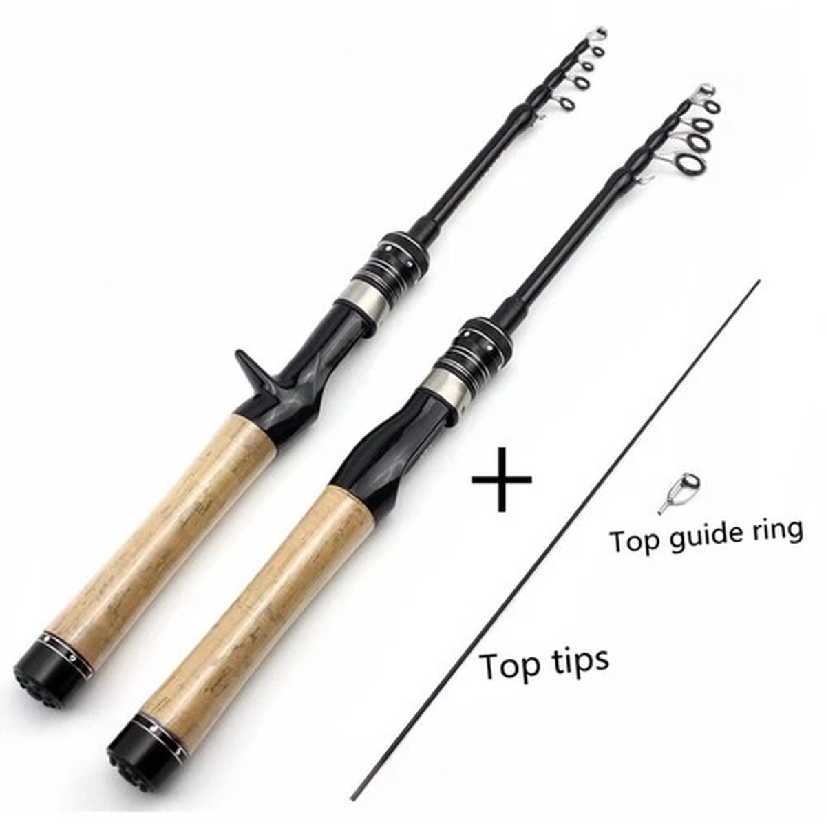 Ultra-Light Portable Fishing Rod Carbon Fiber Spinning Casting Pole Cork Handle