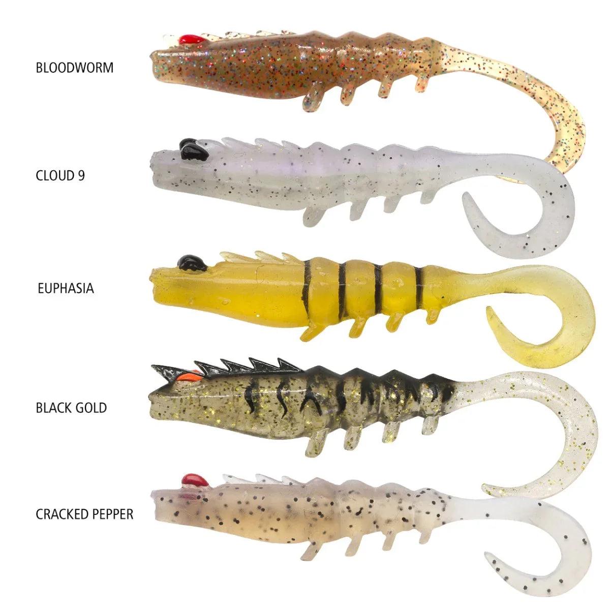 Squidgies Prawn Wriggler Tail Soft Plastics 65mm