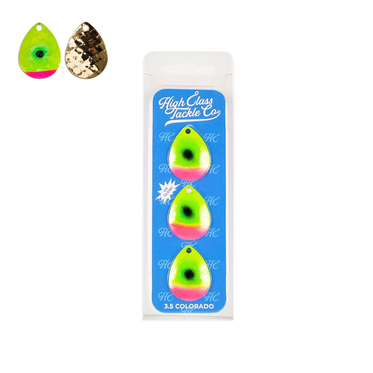 High Class Tackle Co. 'Neon Icon' High Class 3.5 Colorado Blades (3-Pack)
