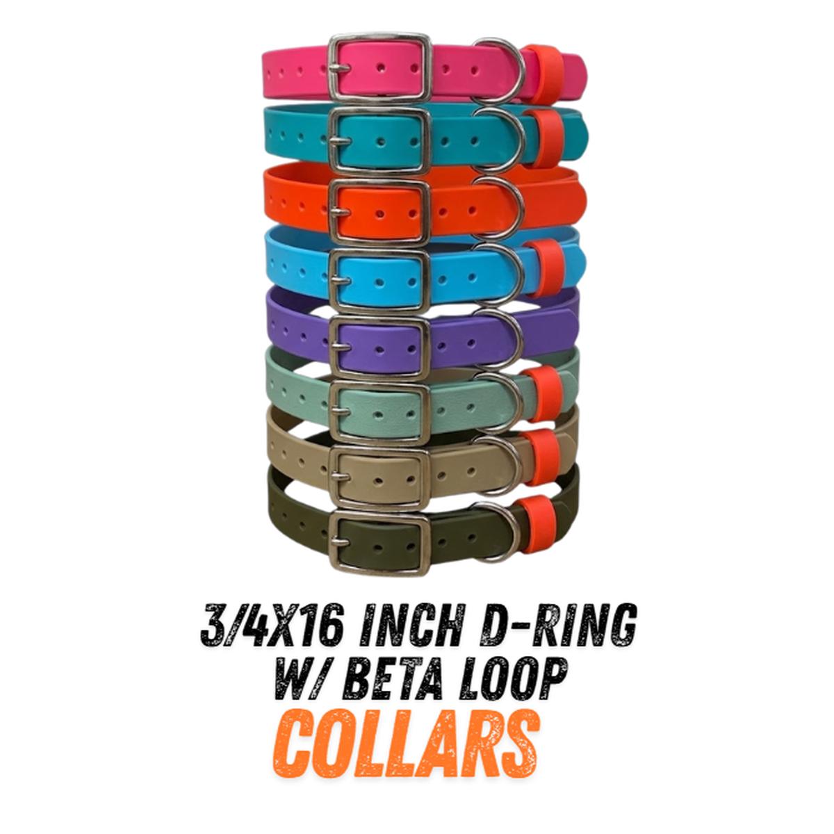 BioThane 3/4" x 16" ST D-Ring Collar with Beta Loop  Hunting & Pet Do